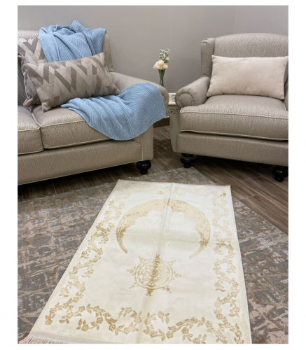 سجاد صلاة مطرز لون ذهبي