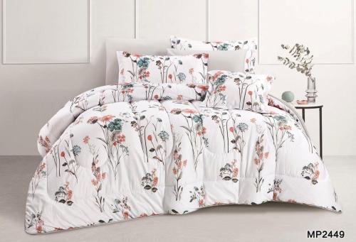 مفرش مفرد ونص صيفي 4 قطع لون سكري