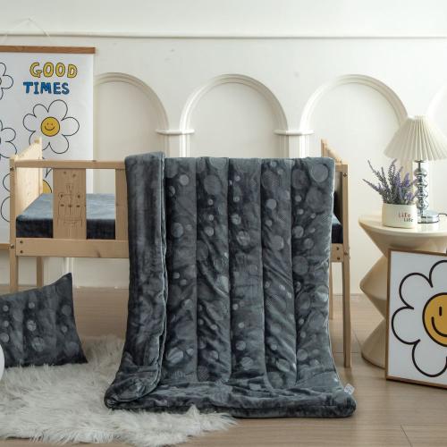 مفرش مارشميلو أطفال شتوي لون رصاصي غامق - 3 قطع