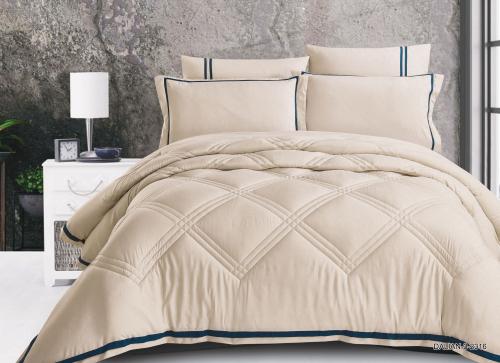 مفرش صيفي مزدوج - بني - (٦ قطع)