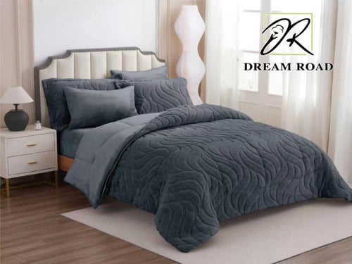 مفرش دفء شتوي مخمل مزدوج-6قطع