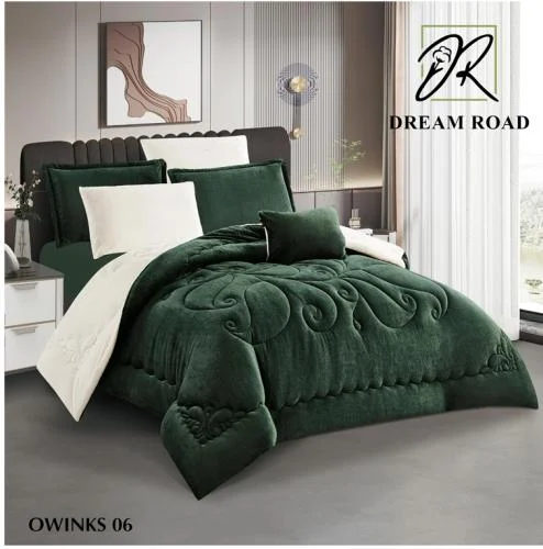 مفرش شتوي مزدوج مخمل فرو 7قطع - أونيكس