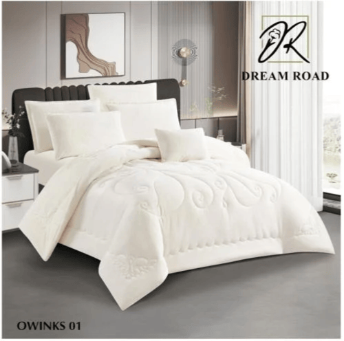 مفرش شتوي مزدوج مخمل فرو 7قطع - أونيكس