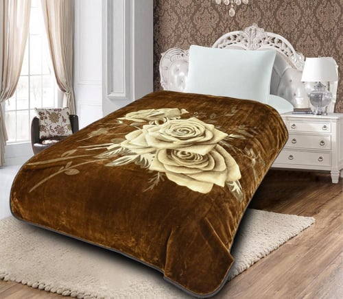 بطانية قولد مشجر مفرد ونص 2كيلو