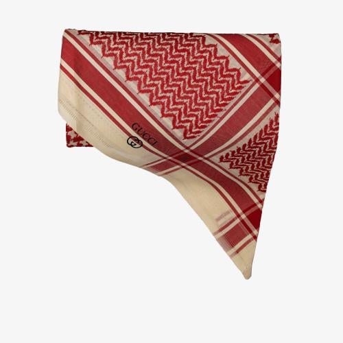 شماغ غوتشي كلاسيك أحمر وأبيض