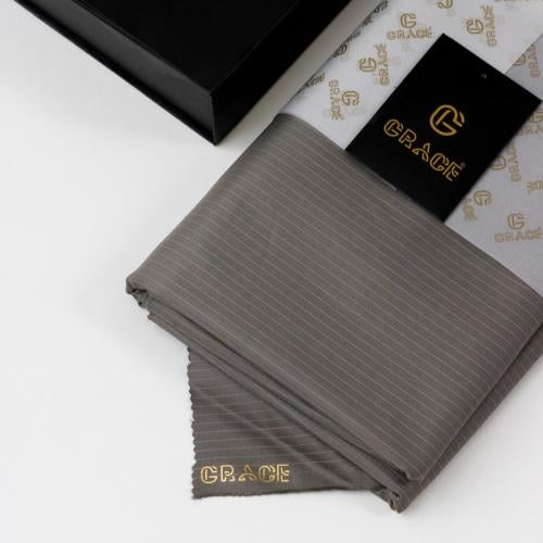 قماش ثوب شتوي بيج فاتح مقلم G-223