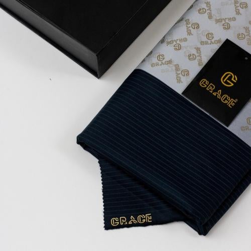 قماش ثوب شتوي كحي مقلم G-225