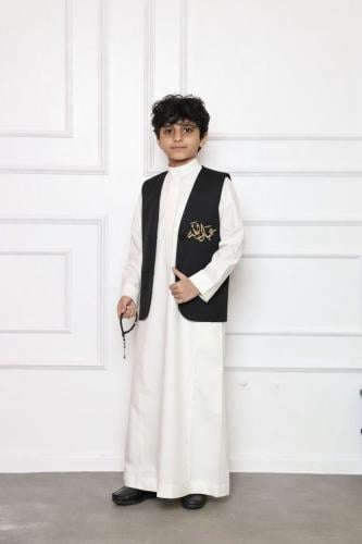 سديري أطفال لون اسود تطريز سدو خلفي