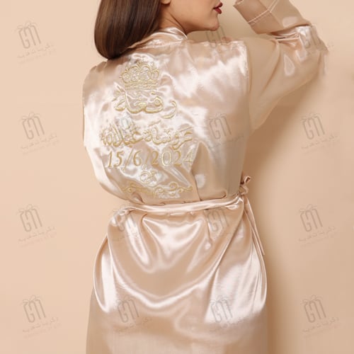 روب عروس لون ذهبي سادة