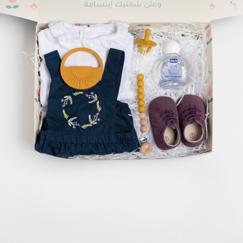 صندوق هدية بتطريز أزهار - بنت - كبير