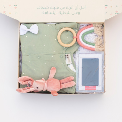 صندوق هدية بنت - صغير - نقاط بيضاء