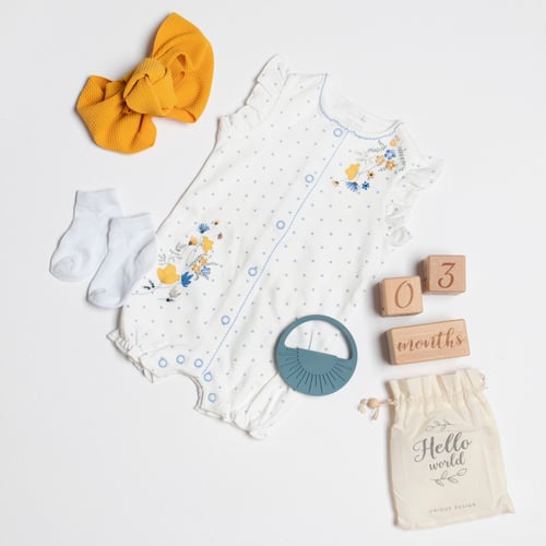 صندوق هدية بنت - صغير - بتطريز زهور