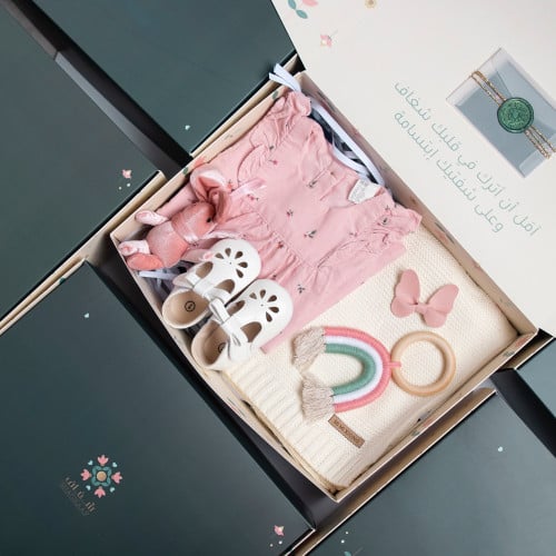 صندوق هدية بطبعات زهور - بنت - كبير