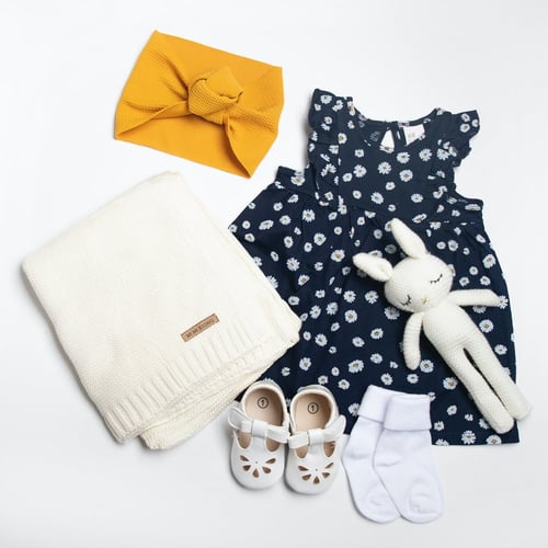 صندوق هدية بطبعات زهور - بنت - كبير