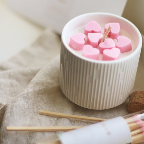 شمعة شغاف المميزة - وردي