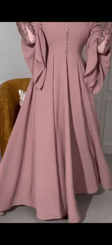 جلابيه ورديه ملكيه بتطريز فاخر