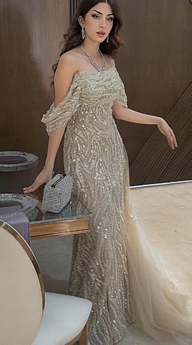 فستان سهره أوربي بتطريز رائع