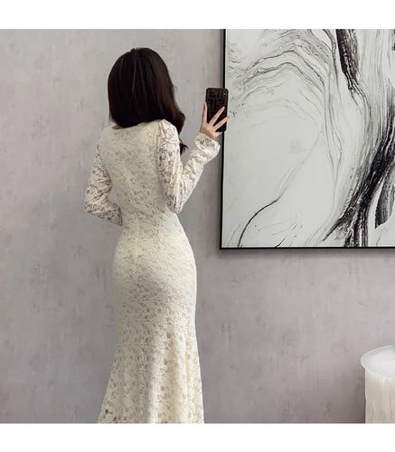 فستان فرنسي فيكتوري ابيض