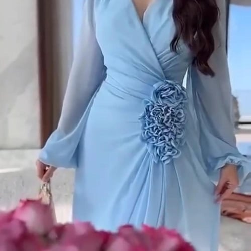 فستان أزرق فرنسي