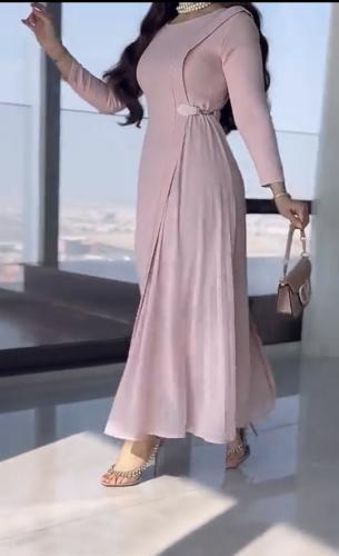 فستان فرنسي بلون الpink