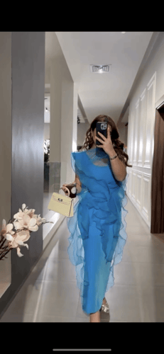 فستان فيروزي فرنسي