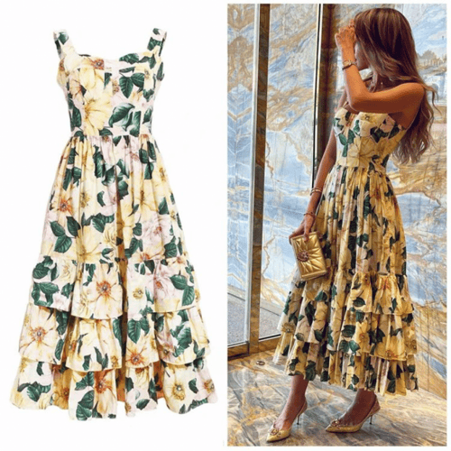 فستان D&Gمورد باللون الاصفر