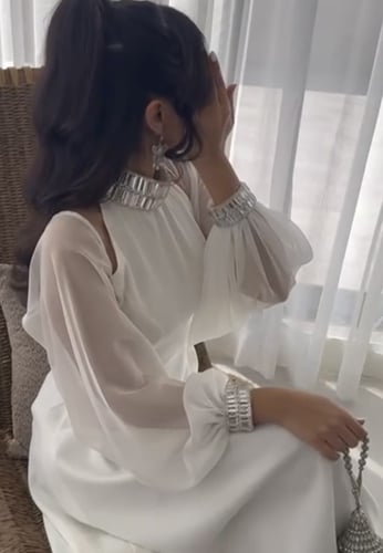 فستان فرنسي ابيض