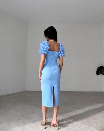 فستان ازرق فرنسي فكتوري