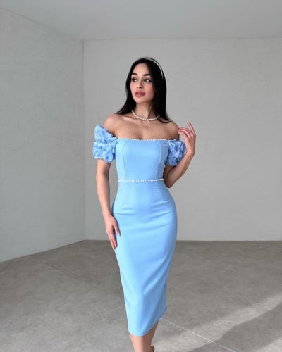 فستان ازرق فرنسي فكتوري