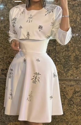 فستان اوربي بكريستالات