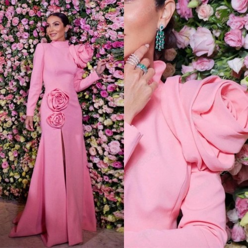 فستان أوربي ملكي مزين بالورد