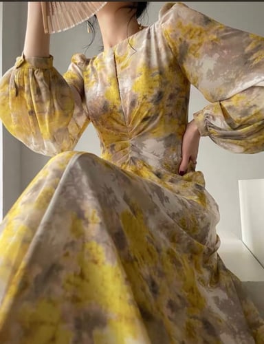 فستان فرنسي اصفر