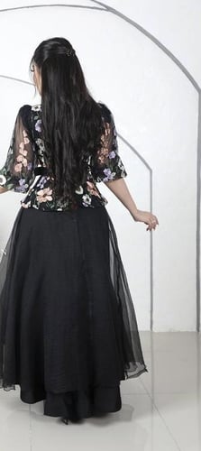 فستان فرنسي مشجر بالزهر الرائع