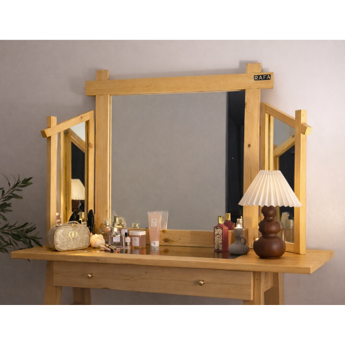 مرآة تسريحة خشبية ثلاثية قابلة للطي #2