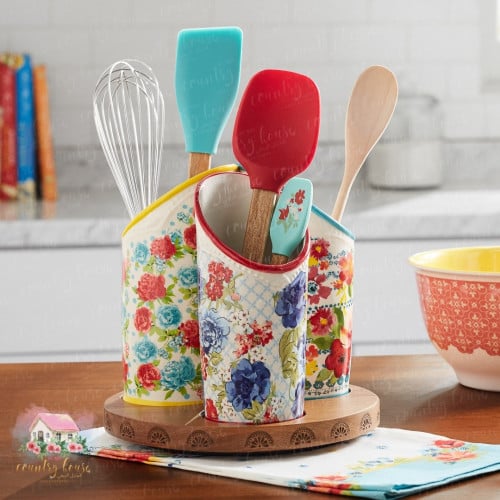 9945 ستاند مورد لأدوات المطبخ بقاعدة قابلة للدوران