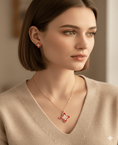 طقم وردة ملكية بلون جريء…