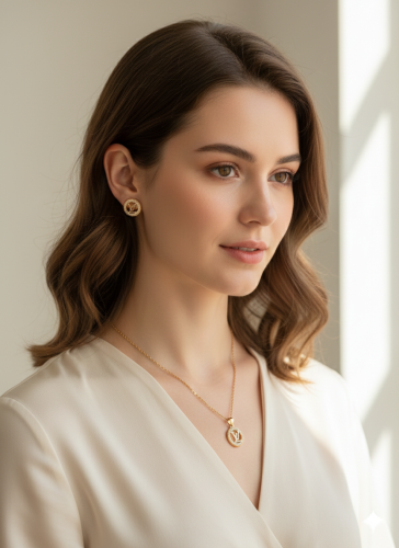 طقم مجوهرات ذهبي مناسب للمناسبات والسهرات