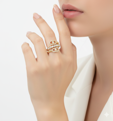 خاتم ذهبي تصميم فاخر يليق بجمالك!