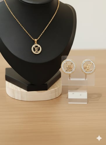 طقم مجوهرات ذهبي مناسب للمناسبات والسهرات