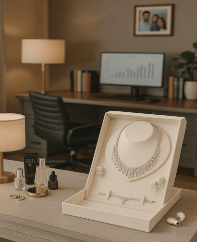 طقم مجوهرات كريستال فاخر