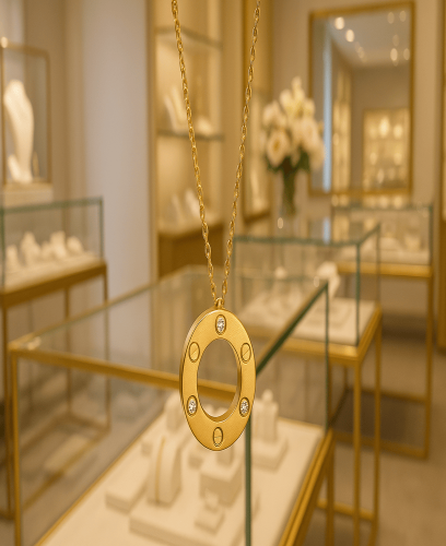 سلسال نسائي فاخر بتصميم كارتير دائري