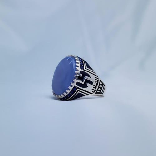 خاتم نادي الهلال مع عقيق يماني سماوي