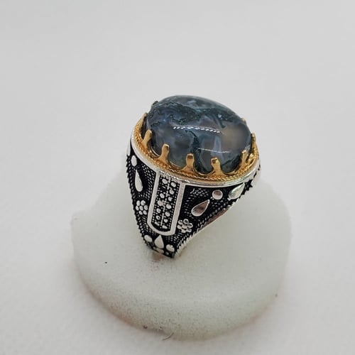 خاتم فضة عقيق يمني فخم