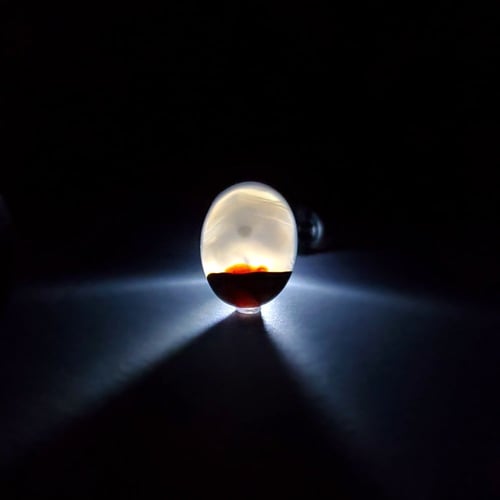 حجر عقيق يمني مصور مميز شكل غروب