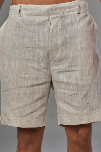 شورت كتان رجالي رملى