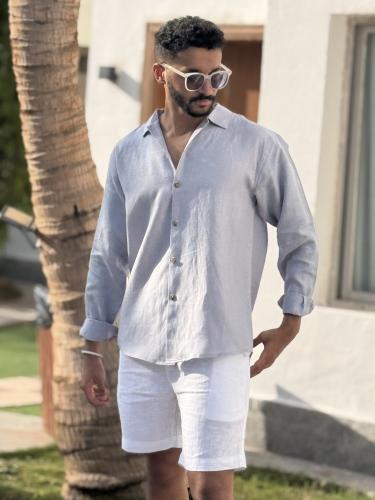 قميص رصاصي خزامي - Lavender Grey Shirt
