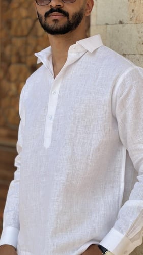 قميص ابيض ازارير