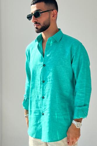 قميص رجالي كتان فلورسنت - Fluorescent shirt