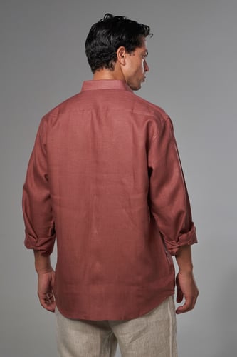 قميص نحاسي رجالي كتان