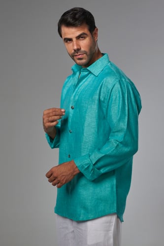 قميص رجالي كتان فلورسنت - Fluorescent shirt